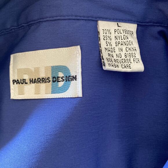 Paul Harris Design Blouse Womens Large Button Front Lightweight Blue - Picture 3 of 8